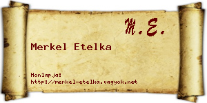 Merkel Etelka névjegykártya